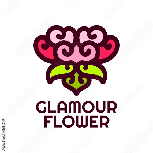 glamour flora flower nature logo concept design illustration