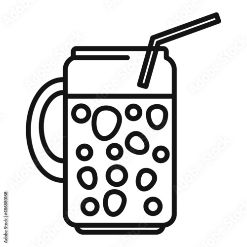Breakfast smoothie icon outline vector. Healthy menu