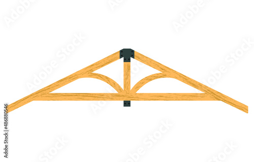 wooden rafters in the style of "bungalow" on a white background 