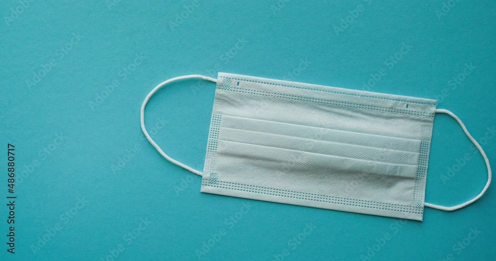White medical masks. Stop motion animation