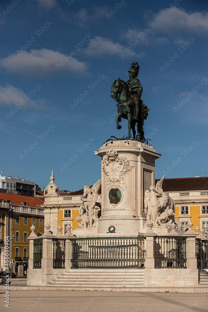 José I. Praca do Comercio, sculpture, Lissabon, Portugal
