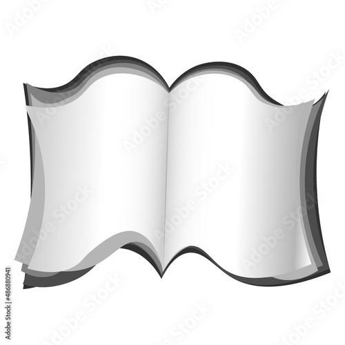 Illustration on a square background - open book, reading, literature. Design element of books, notebooks, postcards, interior items. Wallpapers, textiles, packaging, background for a website, mobile