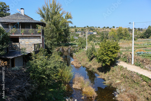 River view near houses in Rihonor de Castilla photo
