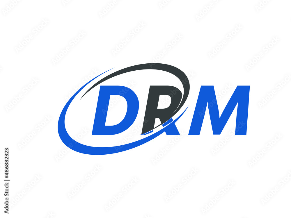 DRM letter creative modern elegant swoosh logo design DRM letter creative modern elegant swoosh logo design