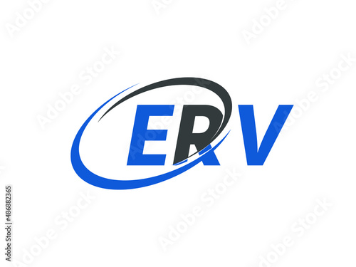 ERV letter creative modern elegant swoosh logo design photo