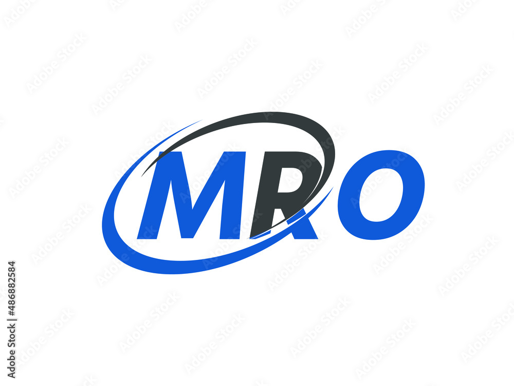 MRO letter creative modern elegant swoosh logo design - obrazy, fototapety, plakaty 