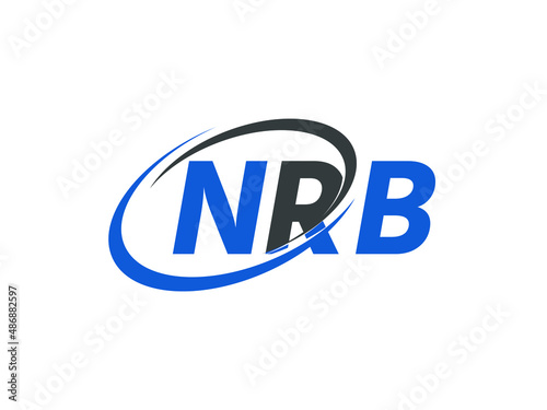 NRB letter creative modern elegant swoosh logo design photo