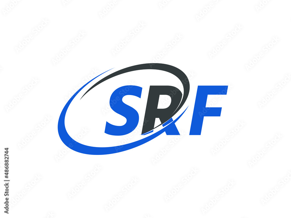 SRF letter creative modern elegant swoosh logo design