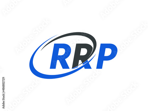 RRP letter creative modern elegant swoosh logo design