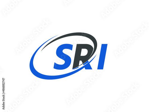 SRI letter creative modern elegant swoosh logo design