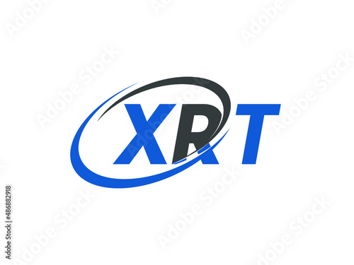 XRT letter creative modern elegant swoosh logo design