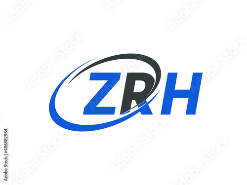 ZRH letter creative modern elegant swoosh logo design