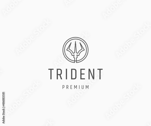 Trident logo icon design template
