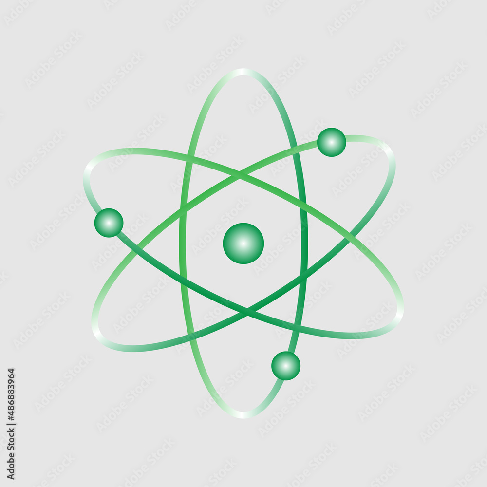 Image of an atom in green