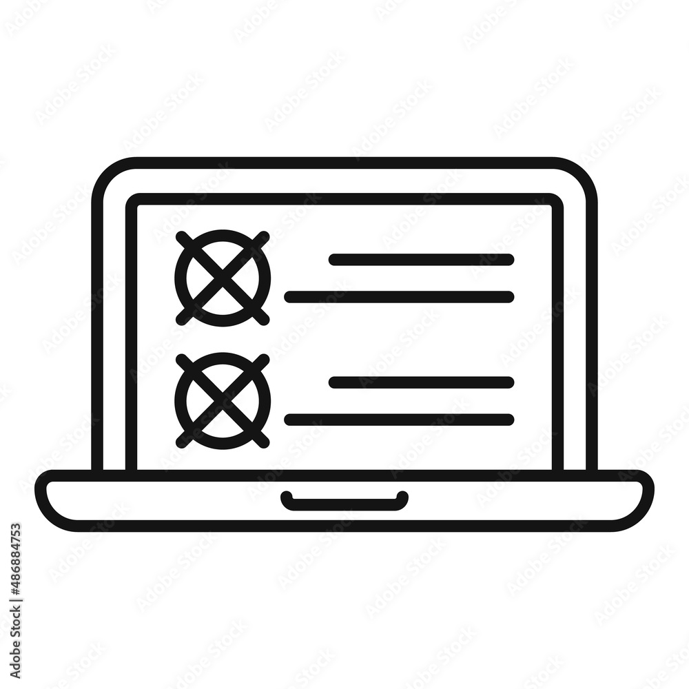 Laptop assignment icon outline vector. Document test Laptop assignment icon outline vector. Document test