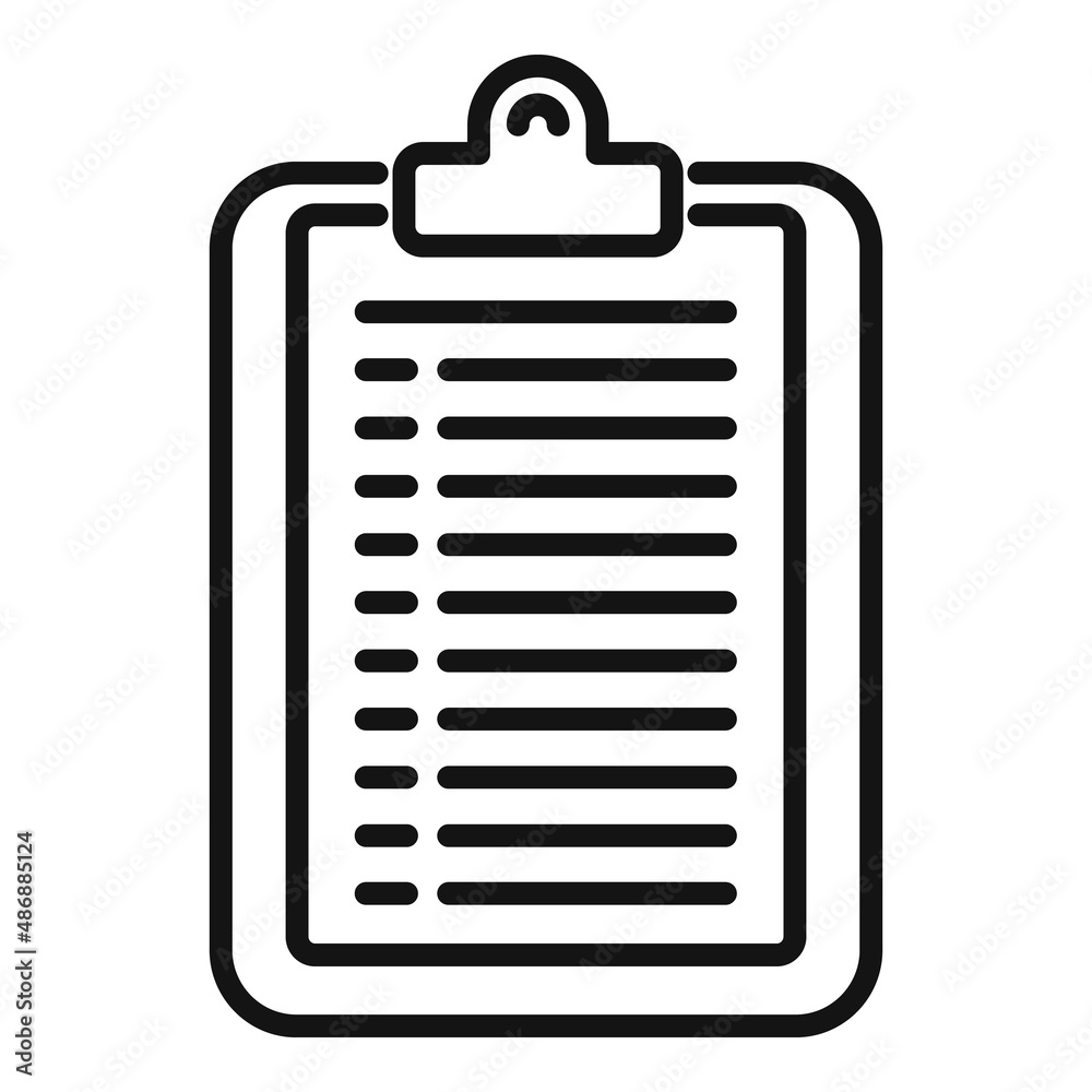 Task clipboard icon outline vector. Document checklist Task clipboard icon outline vector. Document checklist