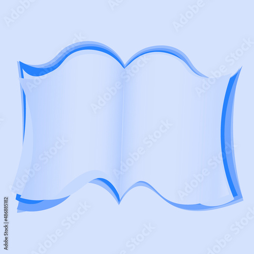 Illustration on a square background - open book, reading, literature. Design element of books, notebooks, postcards, interior items. Wallpapers, textiles, packaging, background for a website, mobile