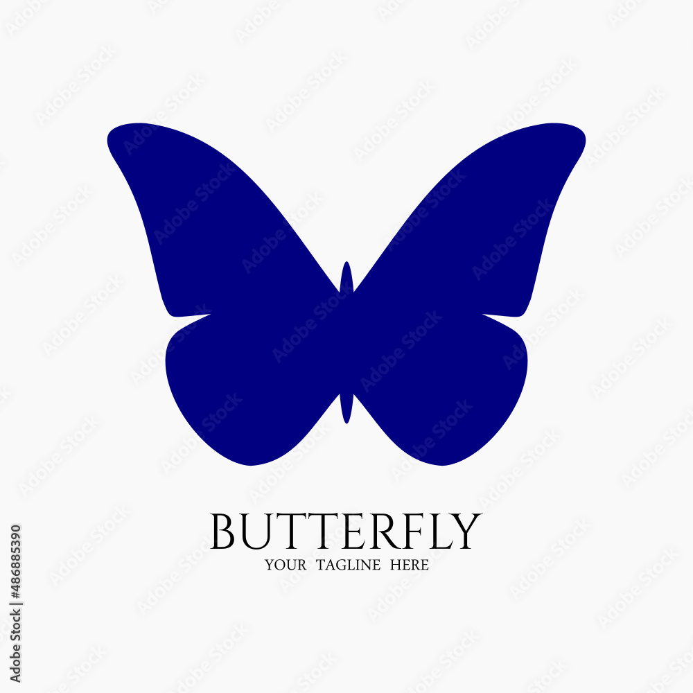 Butterfly for logo, blue butterfly. simple element for logo, SILHOUETTE. Butterfly for logo, blue butterfly. simple element for logo, SILHOUETTE.