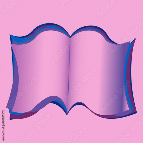 Illustration on a square background - open book, reading, literature. Design element of books, notebooks, postcards, interior items. Wallpapers, textiles, packaging, background for a website, mobile