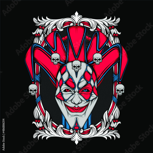 scary clown illutration