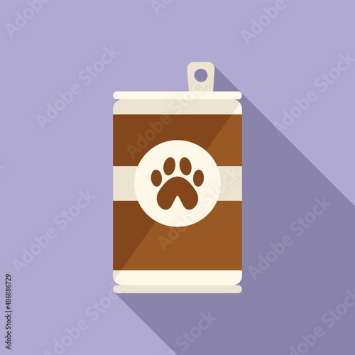 Chicken dog food can icon flat vector. Pet animal