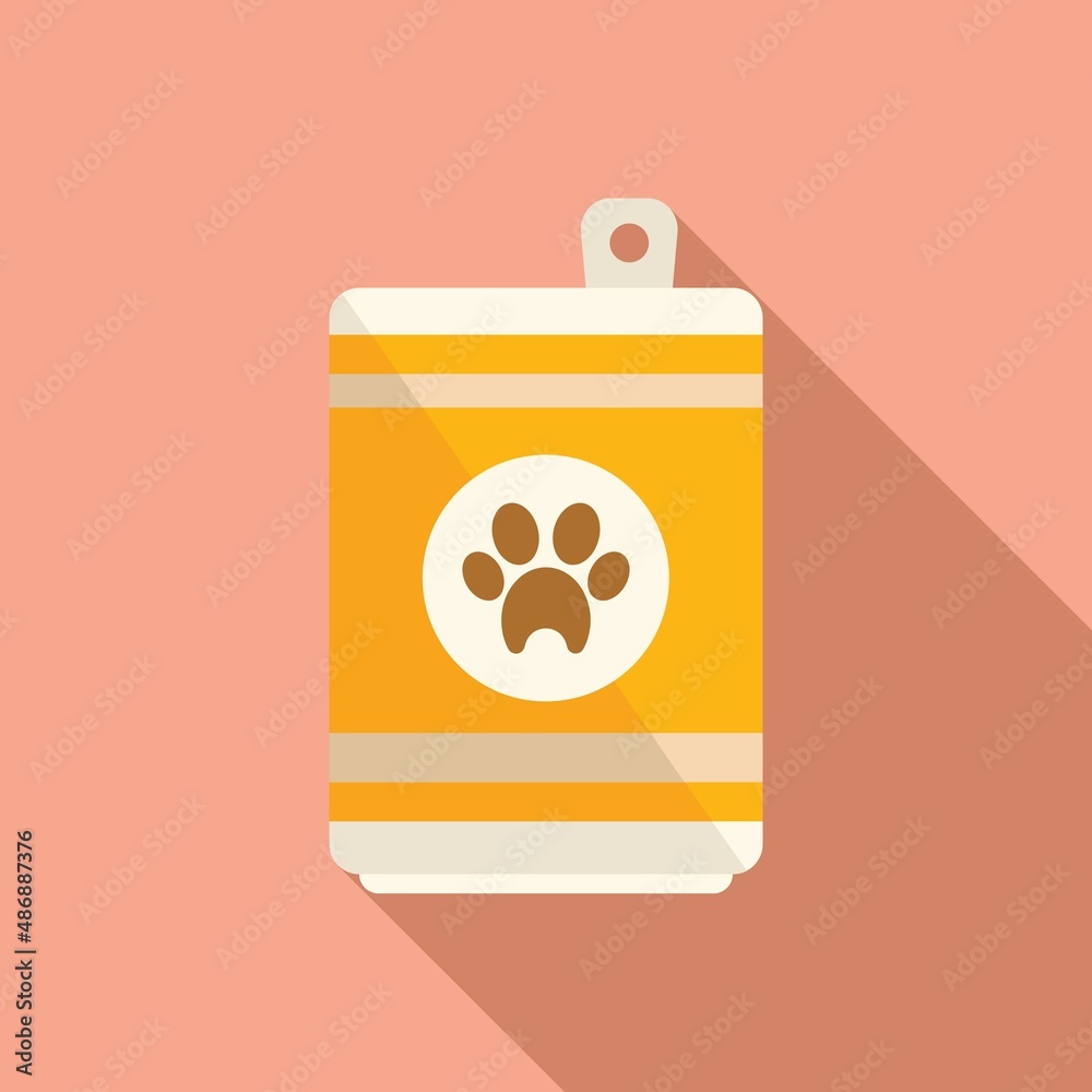 Container dog food can icon flat vector. Pet bowl Container dog food can icon flat vector. Pet bowl