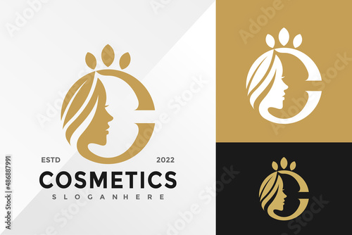 Letter C Beauty Cosmetic Logo Design Vector illustration template