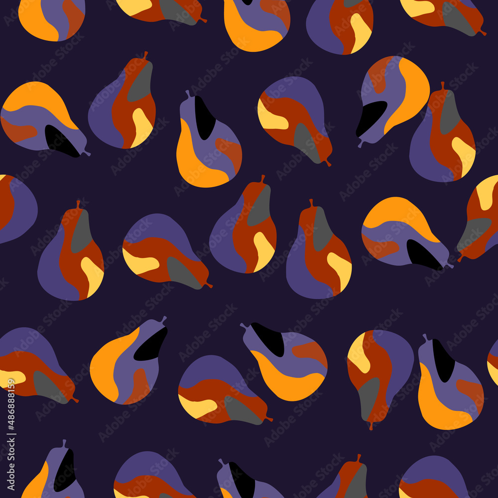 Creative pears seamless pattern. Abstract summer fruit background. Creative pears seamless pattern. Abstract summer fruit background.