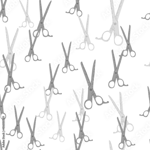 Scissors seamless pattern. Retro salon background.