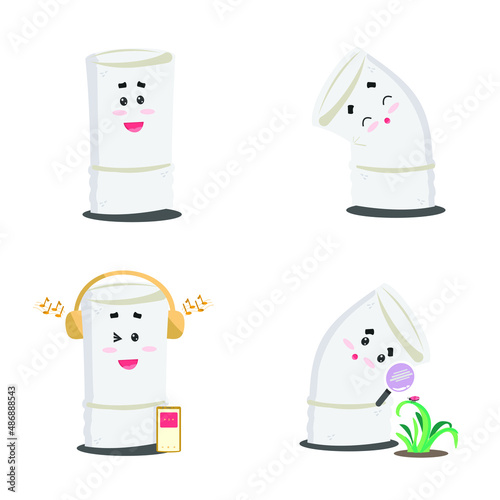 set of large marshmallow in flat design