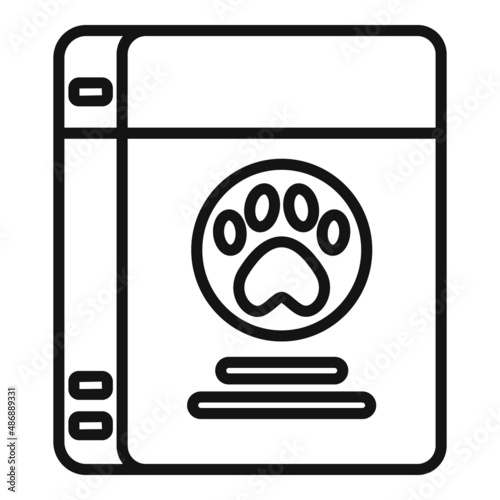 Carton box food dog icon outline vector. Animal pet
