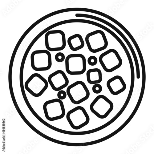 Top view dog food icon outline vector. Pet feed