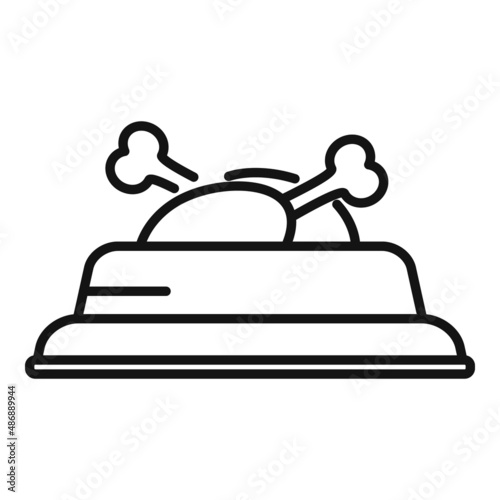 Dog food icon outline vector. Pet bowl