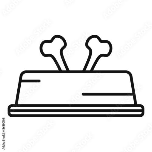 Bone eat icon outline vector. Dog food