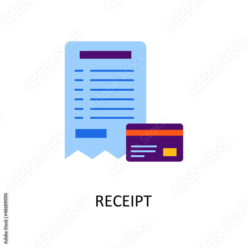 Receipt Vector Flat Icon Design illustration. Banking and Payment Symbol on White background EPS 10 File