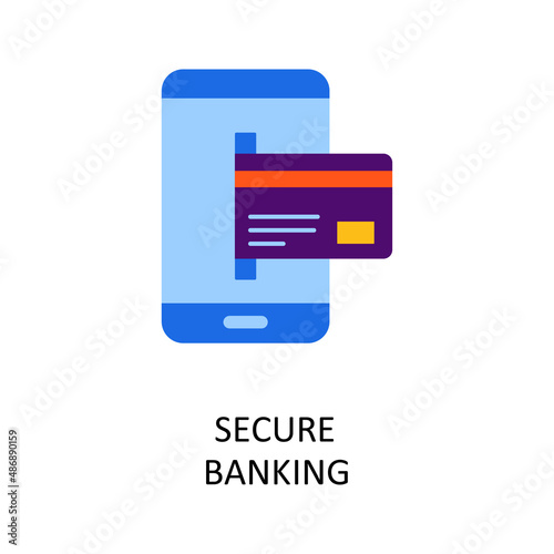 Secure Banking Vector Flat Icon Design illustration. Banking and Payment Symbol on White background EPS 10 File