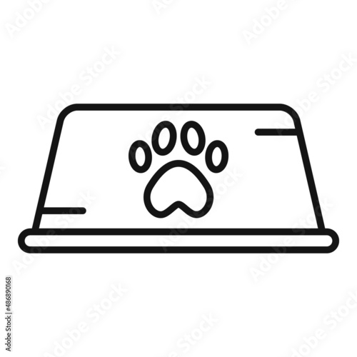 Puppy bowl icon outline vector. Dog food