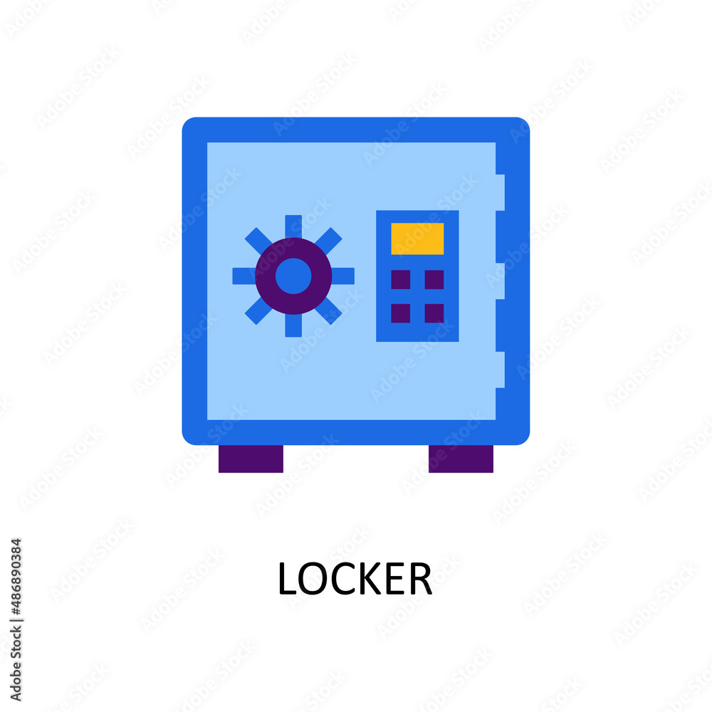 Locker Vector Flat Icon Design illustration. Banking and Payment Symbol on White background EPS 10 File Locker Vector Flat Icon Design illustration. Banking and Payment Symbol on White background EPS 10 File