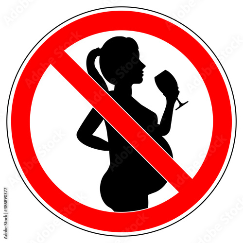 vsrr694 VectorSignRoundRed vsrr - german: Kein Alkohol während der Schwangerschaft . english: prohibition sign . no alcohol during pregnancy period . vector . pregnant woman . AI 10 / EPS 10 . g11195