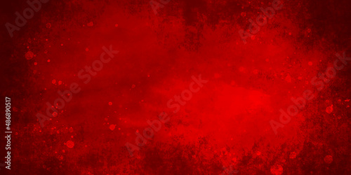 Fotografie, Tablou Red grunge texture with flash of light bright red texture background, abstract textured aged backdrop