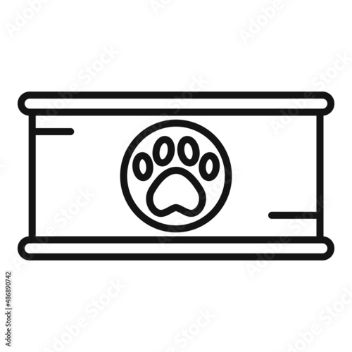 Dog food can icon outline vector. Animal pet