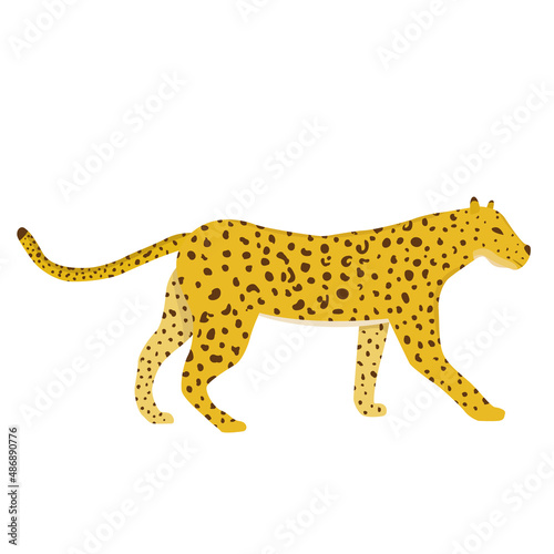 Cheetah in flat style isolated on white background