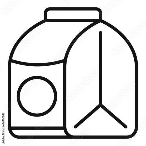 Paper dog food pack icon outline vector. Pet feed