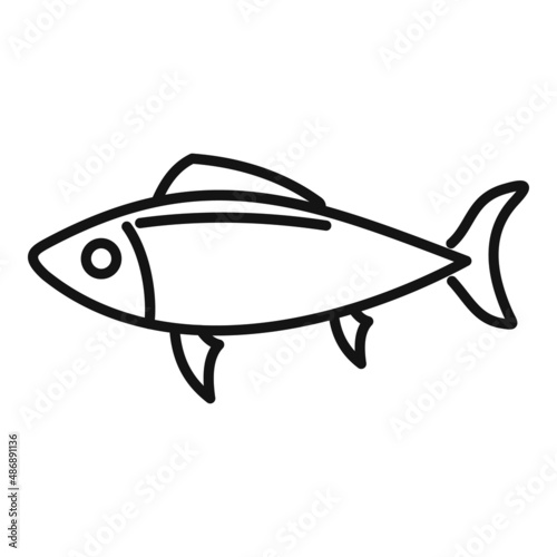 Dog food fish icon outline vector. Animal pet