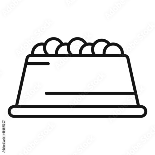 Pet dog bowl icon outline vector. Animal food