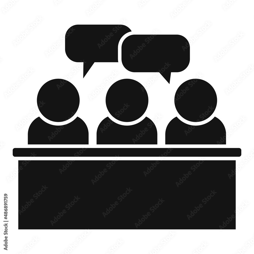 Office discussion icon simple vector. People talk