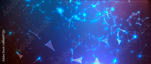 Big data structure. Futuristic digital network concept. Information analytic background