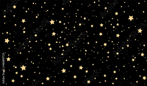 Black vector background with gold stars illustration