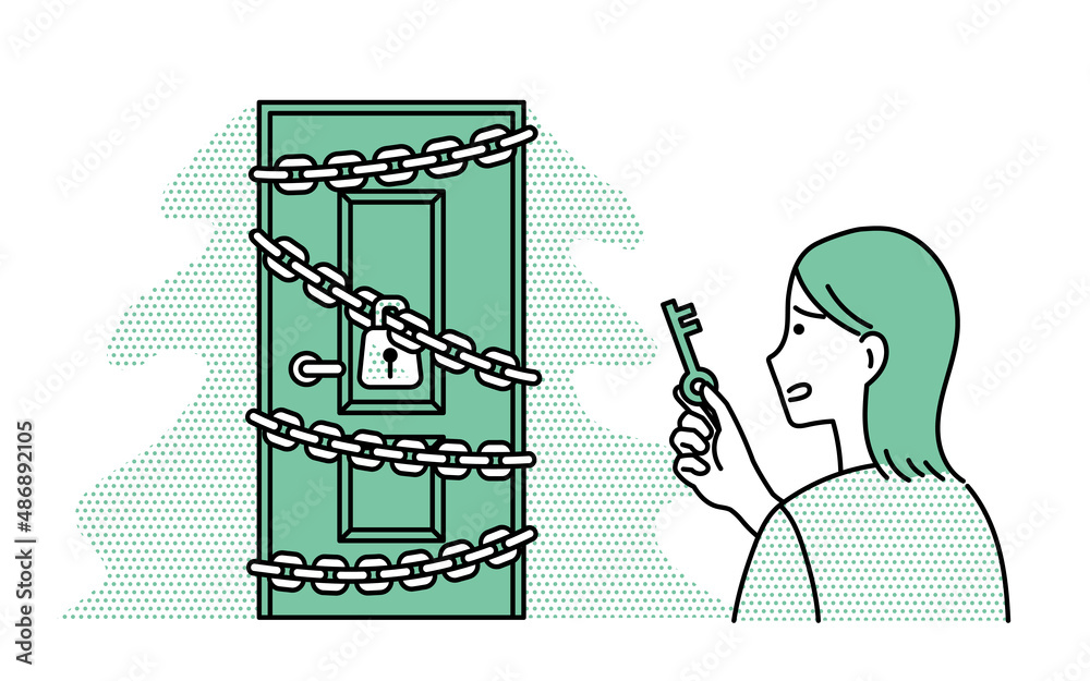 カリギュラ効果 鍵のかかったドアを開けるイラスト Stock Vector Adobe Stock