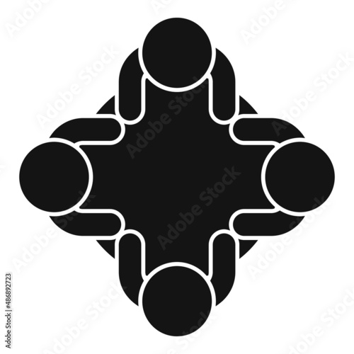 Round table speech icon simple vector. People talk